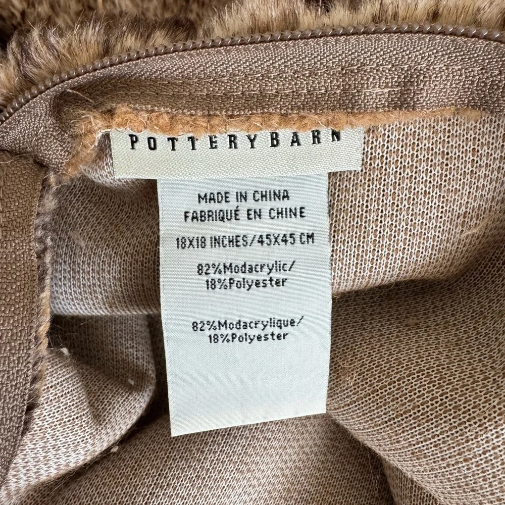 Pottery Barn Faux Fur Ombre Brown Pillow Cover With Pillow Insert Cozy Chic Set